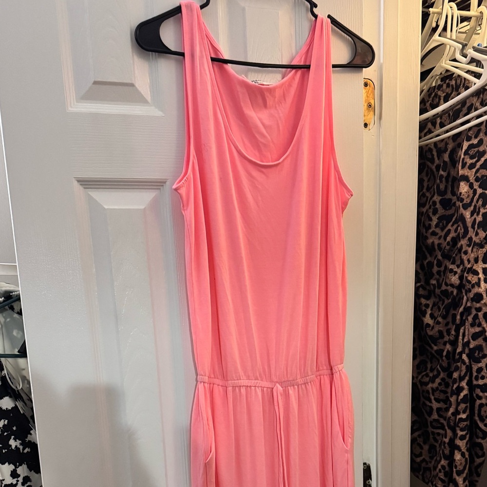 Pink Sleeveless Maxi Dress